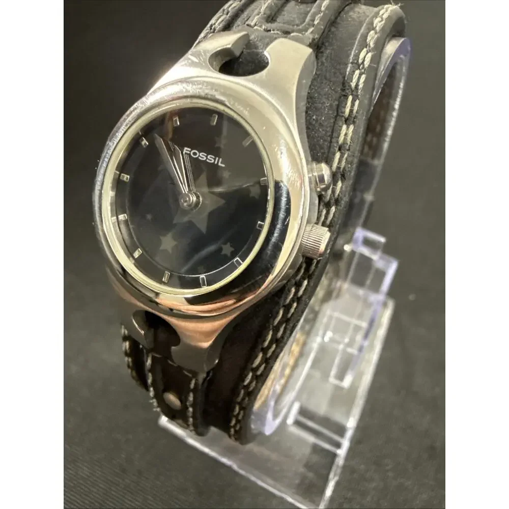 Women’s Fossil Big Tic ES-9674 New Batteries Stars/Black Color Change Dial (B16)